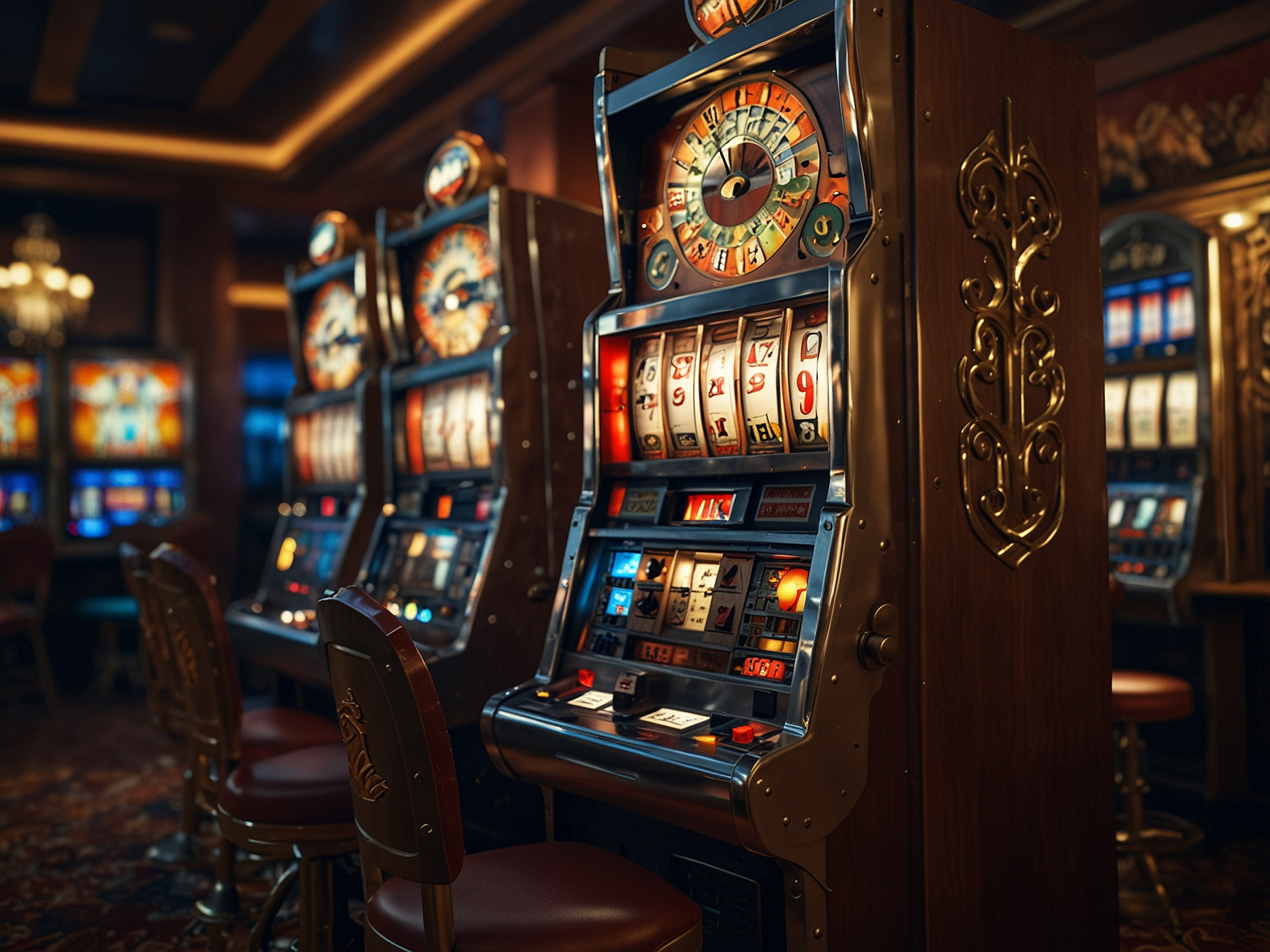 Imagen temática Casino Thor con relámpagos y tragamonedas